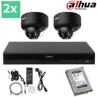 DAHUA Smart Dual Light-serie 30m IP-camerakit - 2x 8 megapixel 2,8 mm + 4 kanalen POE NVR + 2 TB