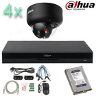 DAHUA Smart Dual Light-serie 30m IP-camerakit - 4x 8 megapixel 2,8 mm + 4 kanalen POE NVR + 2 TB